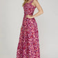 She + Sky Full Size Smocked Printed Wide Strap Tiered Dress Plus Size