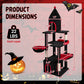 63 Inch Gothic Cat Tree with Condo and Top Cave for Large Cats 20+ LBS