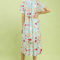 Umgee Abstract Print Flutter Sleeve Midi Dress
