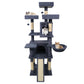 65 Inch Tall Multi-level Cat Tree with 3 Upholstered Perch and 2 Cat Condos
