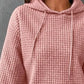 Full Size Textured Kangaroo Pocket Hoodie Plus Size