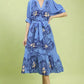 Umgee Floral Belted Midi Dress