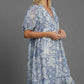 Umgee Full Size Printed Puff Short Sleeve Midi Dress Plus Size