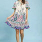 Umgee Paisley Flutter Sleeve Mini Dress