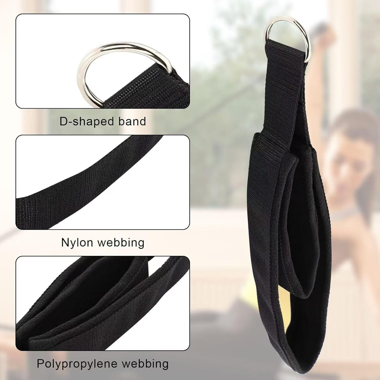 Double Ring Yoga Pilates Straps – Ankle & Wrist Support Bands