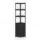 6-Tier Corner Bookshelf with Cabinet 71" Tall Metal Frame