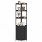 6-Tier Corner Bookshelf with Cabinet 71" Tall Metal Frame