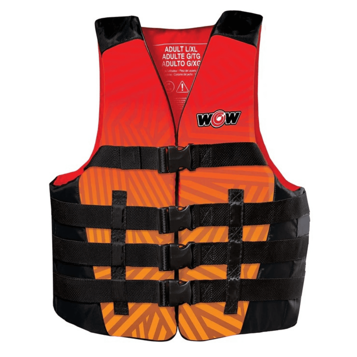 WOW Watersports Vis-Wave Adult Life Vest Red