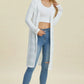 Double Take Full Size Open Front Longline Cardigan