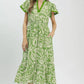 Umgee Paisley Print Midi Dress with Side Pockets