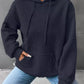 Full Size Textured Kangaroo Pocket Hoodie Plus Size