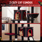 75 Inch Gothic Cat Tree with 2 Condos and Top Perch for Large Cats 20+ LBS