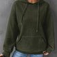 Full Size Textured Kangaroo Pocket Hoodie Plus Size