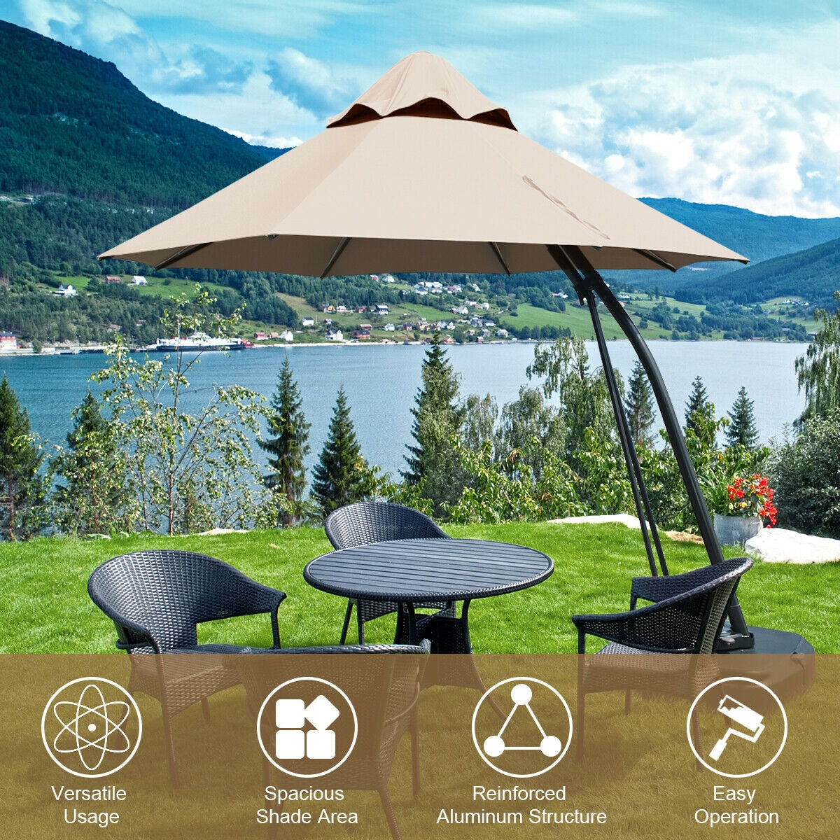 Outdoor Round Sphere Water Fountain with LED Lights and Pump