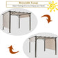 16' x 8' 2Pcs Universal Replacement Canopy for Pergola Structure Sun Awning-Brown