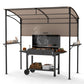 BBQ Grill Canopy 7.8 x 4.4 FT with Shelves and Sidewall