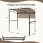 BBQ Grill Canopy 7.8 x 4.4 FT with Shelves and Sidewall