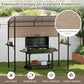BBQ Grill Canopy 7.8 x 4.4 FT with Shelves and Sidewall