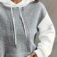 Full Size Textured Kangaroo Pocket Hoodie Plus Size