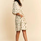 Davi & Dani Cactus Printed Poplin Contrast Piping Mini Dress