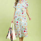 Umgee Abstract Print Flutter Sleeve Midi Dress