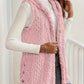 Button-Down Sherpa Hooded Vest Coat