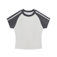 Contrast Stripes Bodycon Raglan  Sleeve T-Shirt
