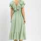 Umgee Textured Ruffle Midi Dress