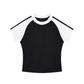 Contrast Stripes Bodycon Raglan  Sleeve T-Shirt