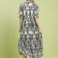 Umgee Two tone Border Print Midi Dress