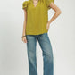 Umgee Lace Trim Ruffle Top