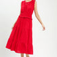 Umgee Smocked Waist Tiered Midi Dress