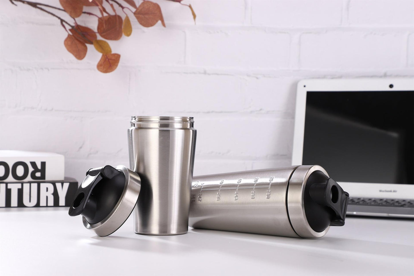 304 Stainless Steel Protein Shaker Bottle – With Mixing Ball Lid