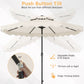 9 FT Solar LED Patio Umbrella Push-Button Tilt and Crank 24 LED Lights and 8 Ribs
