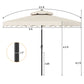 9 FT Solar LED Patio Umbrella Push-Button Tilt and Crank 24 LED Lights and 8 Ribs