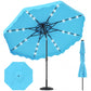 9 FT Solar LED Patio Umbrella Push-Button Tilt and Crank 24 LED Lights and 8 Ribs