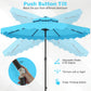 9 FT Solar LED Patio Umbrella Push-Button Tilt and Crank 24 LED Lights and 8 Ribs