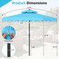 9 FT Solar LED Patio Umbrella Push-Button Tilt and Crank 24 LED Lights and 8 Ribs