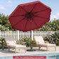 9 FT Solar LED Patio Umbrella Push-Button Tilt and Crank 24 LED Lights and 8 Ribs
