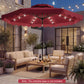9 FT Solar LED Patio Umbrella Push-Button Tilt and Crank 24 LED Lights and 8 Ribs
