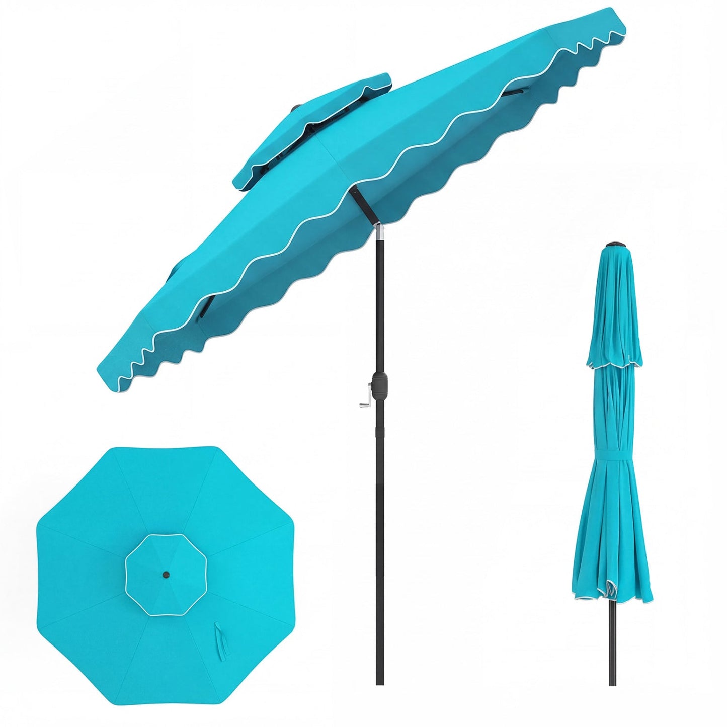 9 Feet Patio Umbrella with Push Button Tilt and Crank