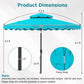 9 Feet Patio Umbrella with Push Button Tilt and Crank