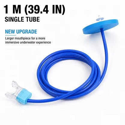 Dual-Tube Upgrade Underwater Breathing Valve Surface Air Tube for Snorkeling & Freediving Practice Soft Mouthpiece