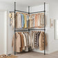 Floor to Ceiling Clothes Rack with 4 Adjustable Hanging Rods