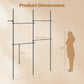 Floor to Ceiling Clothes Rack with 4 Adjustable Hanging Rods