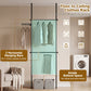 Floor to Ceiling Clothes Rack with 2 Hanging Rods - Adjustable