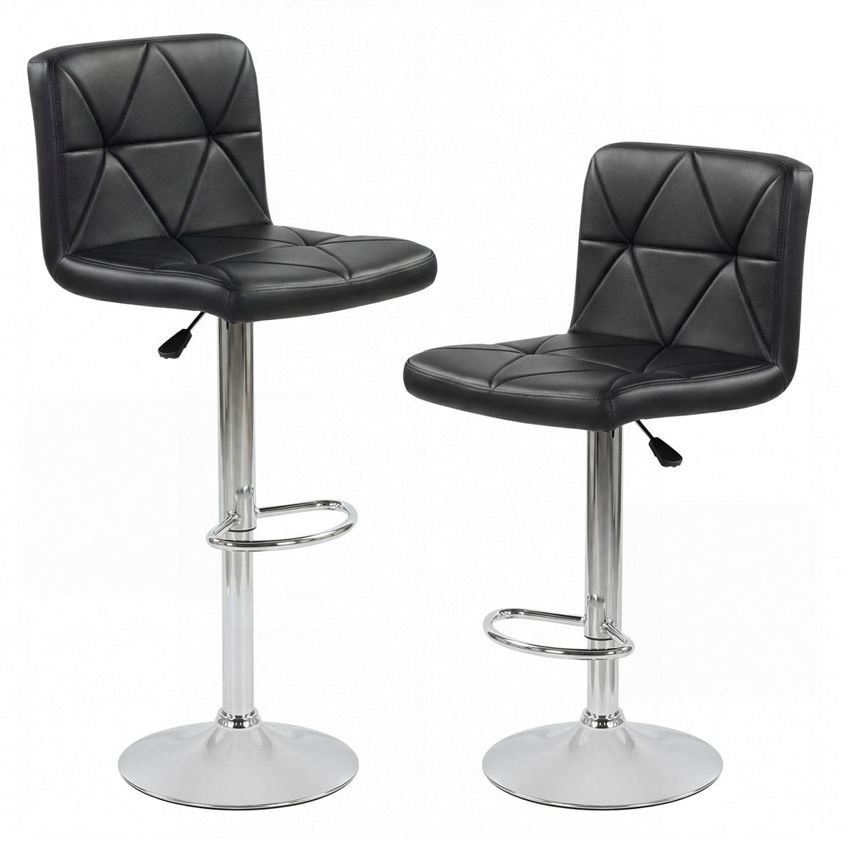Adjustable Swivel Barstools Set of 2 with Back and Footrest