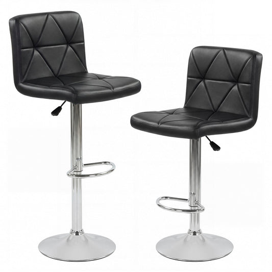 Adjustable Swivel Barstools Set of 2 with Back and Footrest