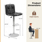 Adjustable Swivel Barstools Set of 2 with Back and Footrest