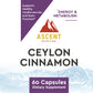 Organic Ceylon Cinnamon, 60 Capsules, 1200 mg